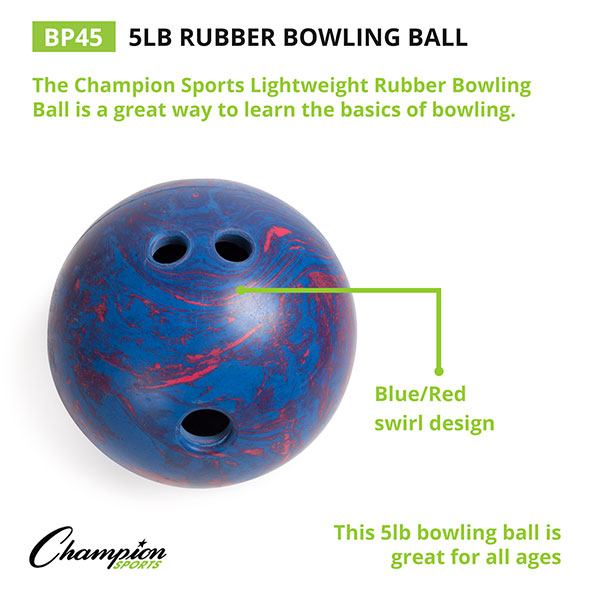 Champion Lightweight Bowling Ball 5 Pounds Teal and Red Swirl 