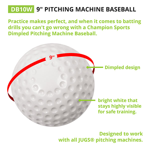 White Dimpled Pitching Machine Baseball Dozen Champion sports 