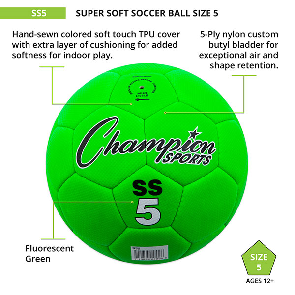 Rubber Soccer Balls Official Size & Weight Size 5 w/ Free PUMP! Supa 5 CT 